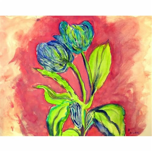 Betsy Drake PM342 Tulips in Peach Place Mat - Set of 4 Perspective: front