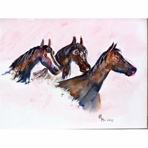 Betsy Drake PM419 Three Horses Place Mat - Set of 4 Perspective: front