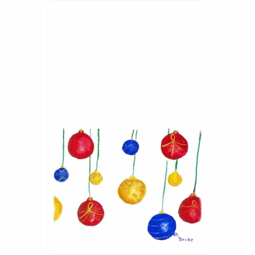 Betsy Drake Christmas Ornaments Kitchen Towel Perspective: front