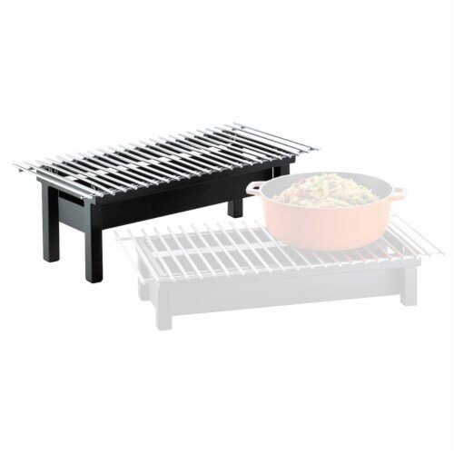 Cal Mil 1409-22-13 One by One Chafer Griddle, Black - 22 x 12 x 7 in. Perspective: front