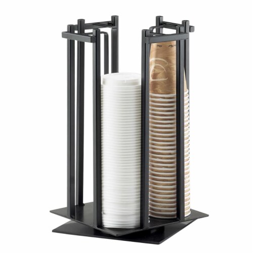 Cal Mil 1133-13 Revolving Cup & Lid Organizer, Black - 10 x 10 x 15.75 in. Perspective: front