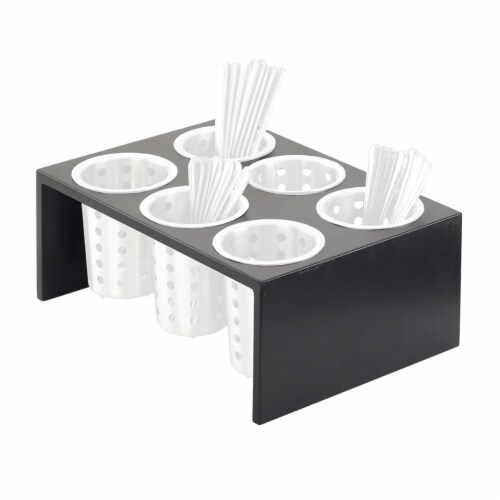Cal Mil 1425-6-96 Midnight Six Compartment Flatware Organizer - 16 x 11 x 6 in. Perspective: front