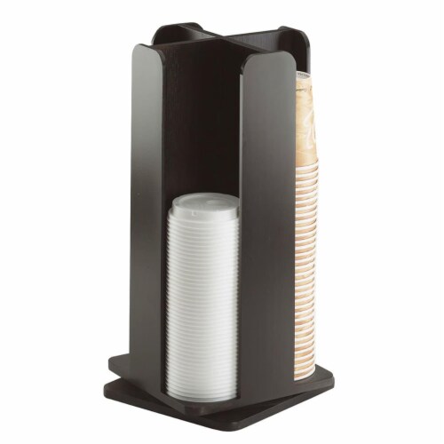 Cal Mil 378-96 Midnight Bamboo Revolving Lid & Cup Organizer - 8 x 8 x 18.25 in. Perspective: front