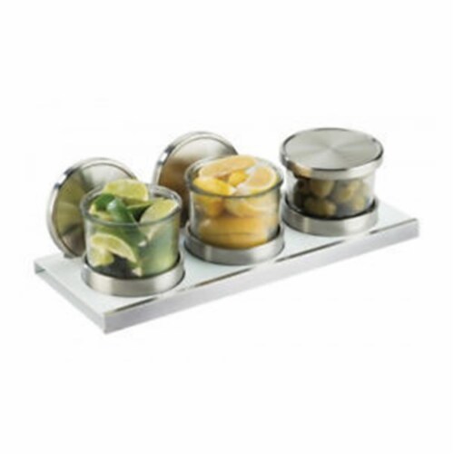 Cal Mil 3492-4-15 White Base Jars Set Perspective: front
