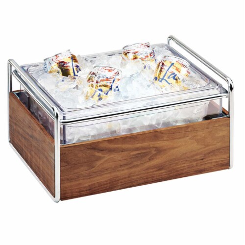 Cal Mil 3702-10-49 Mid-Century Rectangular Ice Housing, Chrome - 13.75 x 11.25 x 7.25 in. Perspective: front