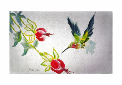 Betsy Drake - Betsy Drake Betsy's Hummingbird 30 X 50 Inch Floral Comfort Floor Mat Perspective: front