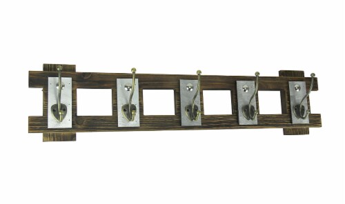 Rustic Contemporary Cutout Wood Hat Hook Wood Wall Hanging - Grey Perspective: front