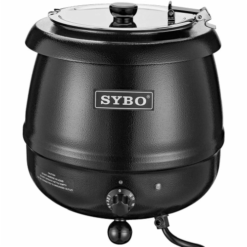 Sybo 10.5 Quart Electric Soup Warmer Commercial Crock Pot with Hinged Lid,  Black, 1 Piece - City Market