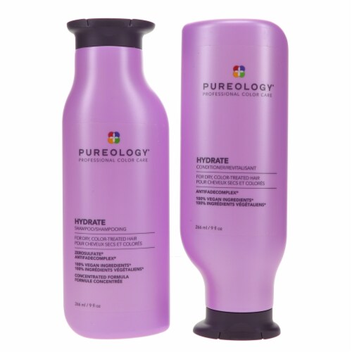 Pureology Hydrate Shampoo 9 oz & Hydrate Conditioner 9 oz Combo Pack Perspective: front