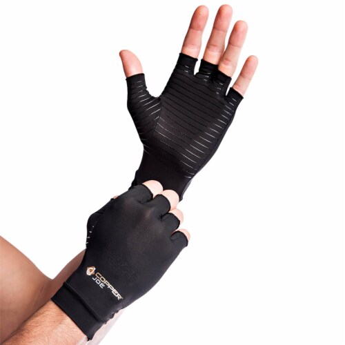 Copper Joe Fingerless Compression Arthritis Gloves-1 Pair  Perspective: front
