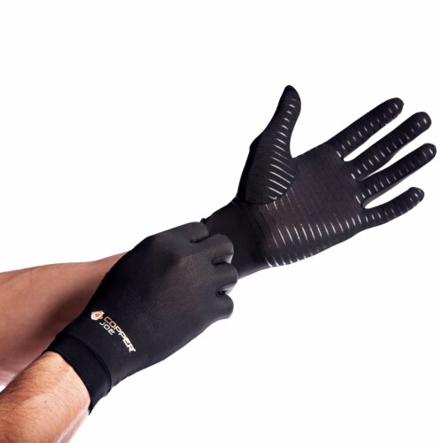 Copper Joe Full Finger Compression Arthritis Gloves-1 Pair  Perspective: front