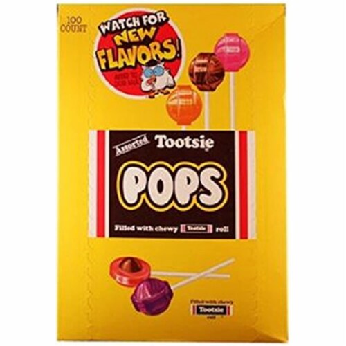 Tootsie Pops, Assorted Flavor, Count 100 - Sugar Candy / Grab Varieties & Flavors Perspective: front