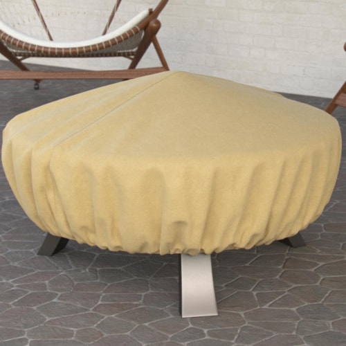 Dura Covers LRFP5515 Fade Proof Tane 44 in. Heavy Duty Durable & Water Resistant Round Fire P Perspective: front