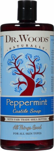 Dr. Woods Pure Peppermint Castile Soap with Organic Shea Butter Perspective: front