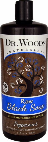 Dr. Woods Raw Black Soap Peppermint Perspective: front