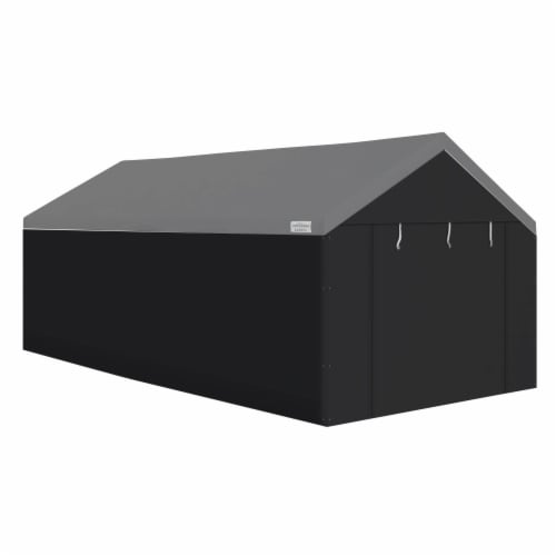 Caravan Canopy Domain 20x10 Foot Carport Tent Sidewalls, Black (Sidewalls Only) Perspective: front