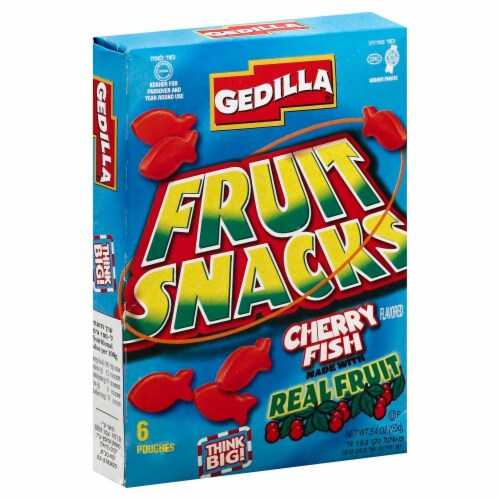 Gedilla® Cherry Fish Fruit Snacks Perspective: front