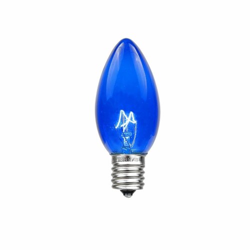 25 Pack C7 Outdoor Christmas Replacement Bulbs Blue C7 E12 Candelabra Base 25 Count Pack of 1 Fred Meyer
