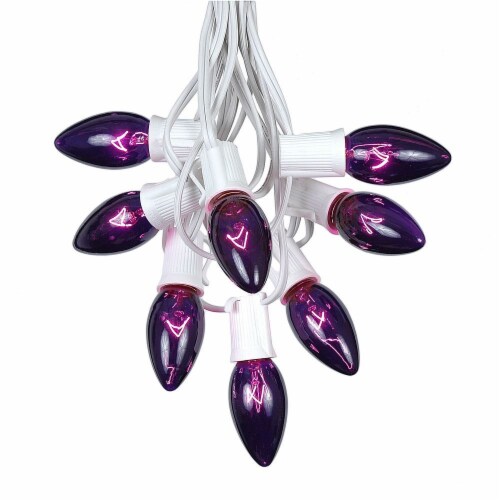 25 Foot C9 Twinkle Purple Christmas Light Set Hanging String Lights White Wire 1 Each Fry s Food Stores