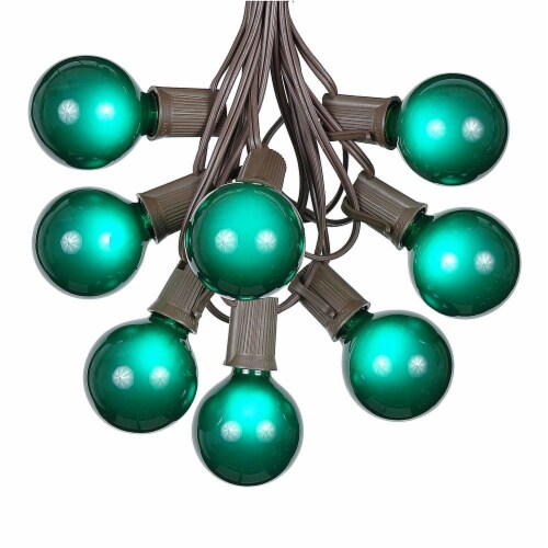 g30 patio string lights with 25 clear globe bulbs  outdoor string lights  market bistro caf hanging string lights  patio garden umbrella globe lights - green wire - 25 feet