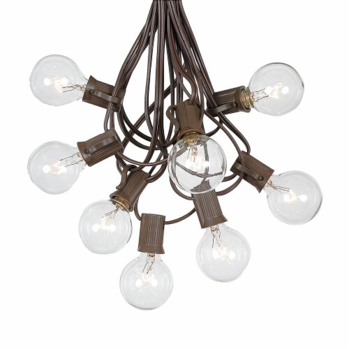 100 Foot G40 Outdoor Globe Patio String Lights Set of 125 G40 Clear Bulbs 1 Each Foods Co