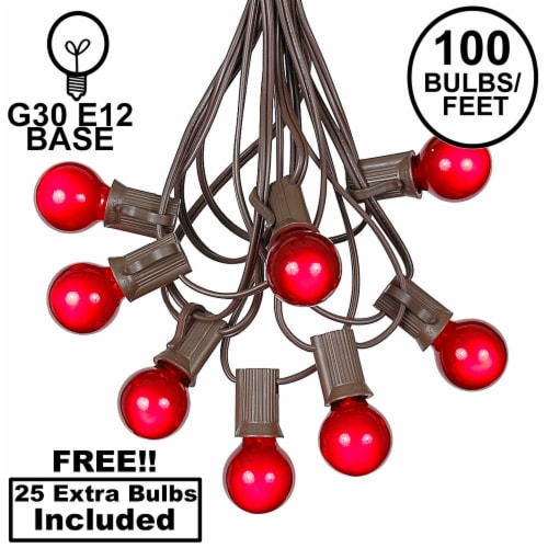 100 Foot G30 Outdoor Globe Patio String Lights Set of 125 G30 Red Bulbs 1 Each Ralphs
