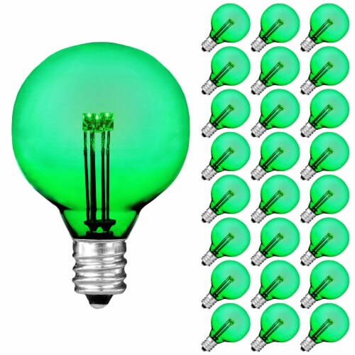 25 Pack G40 LED Outdoor String Light Patio Globe Replacement Bulbs Green 1 Each Gerbes Super Markets