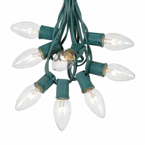 100 Foot C9 Clear Christmas Light Set Hanging Patio String Lights Green Wire 1 Each King Soopers