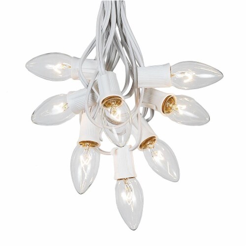 100 Foot C9 Clear Christmas Light Set Hanging Patio String Lights White Wire 1 Each City Market