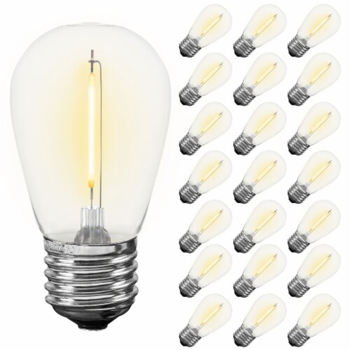 25 Pack LED S14 Outdoor Patio Edison Replacement Bulbs, Warm White, E26 ...