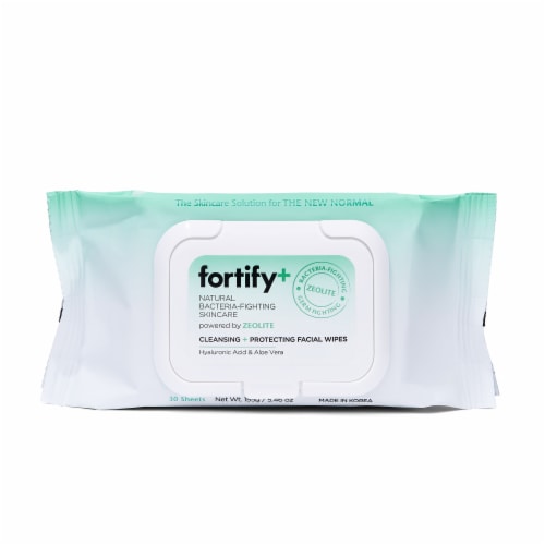 Fortify+ Cleansing & Protecting Facial Wipes Perspective: front