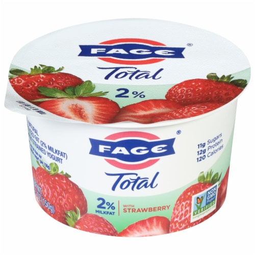 Fage® Total Strawberry 2% Milkfat Greek Yogurt Cup Perspective: front