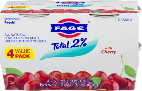 Fage® Total 2 % Cherry Greek Yogurt Perspective: front