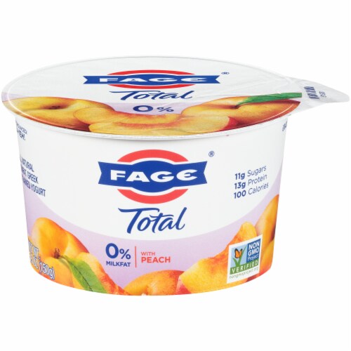 Fage Total 0% Peach Yogurt Perspective: front