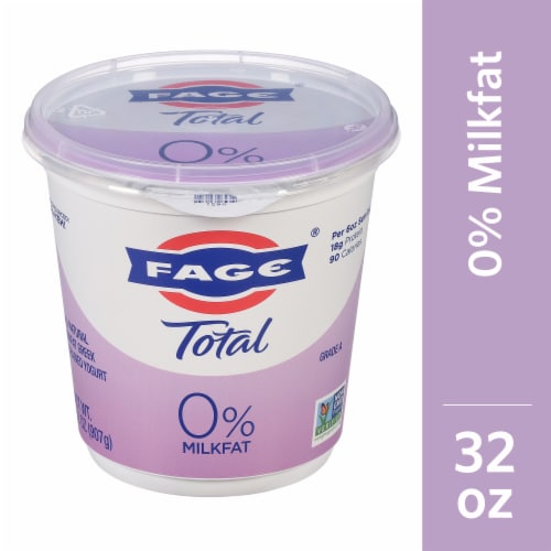 Fage Total Plain 0% Milkfat Nonfat Greek Yogurt Tub