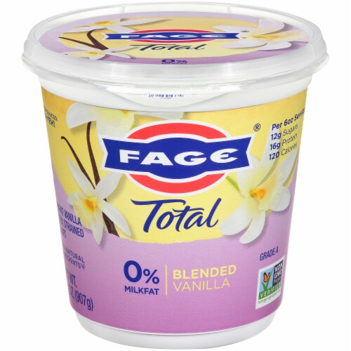 Fage® Total Blended Vanilla 0% Milkfat Perspective: front
