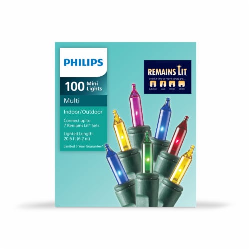 Philips 100 ct Mini Incandescent Lights Remains Lit Multi