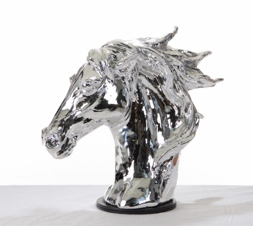 Modern Silver Color Horse Head Sculpture Modern Silver Color Horse Head Sculpture