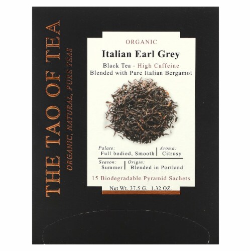Italian Earl Grey Organic Tea Bags Perspective: front
