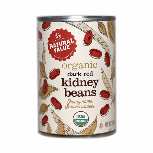 Natural Value Organic Dark Red Kidney Beans / 15-oz. cans / 6-pack Perspective: front