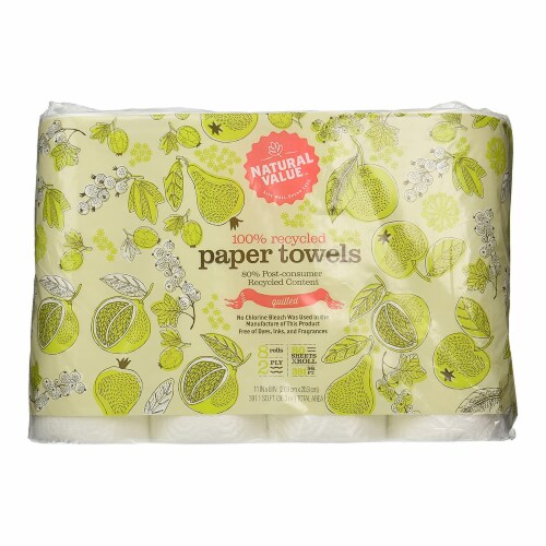 Natural Value 8-pk. 100% Recycled Paper Towels / 16-roll mini case Perspective: front