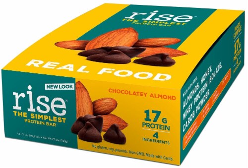 Rise Foods  Whey Protein 17G Bar Gluten Free   Chocolatey Almond Perspective: front