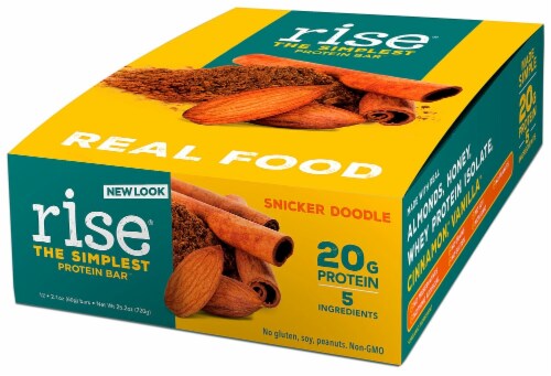 Rise Foods  Whey Protein 20G Bar Gluten Free   Snicker Doodle Perspective: front
