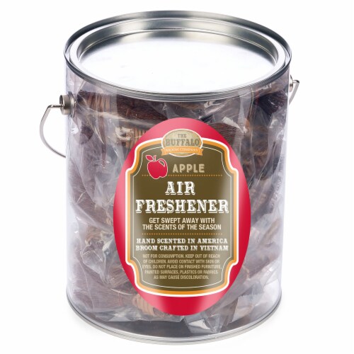 CBK Apple Mini Broom Air Freshener in Clear Painter Pail Decor Perspective: front