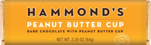 Hammond's Peanut Butter Cup Dark Chocolate Bar Perspective: front