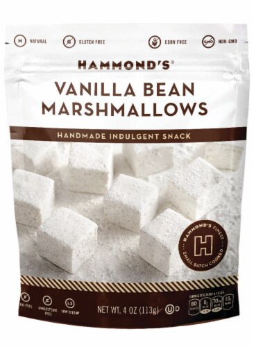 Hammond's Candies Natural Vanilla Bean Marshmallow Snack Perspective: front