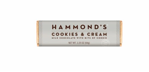 Hammond's® Cookies & Cream Milk Chocolate Bar Perspective: front