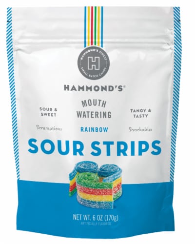 Hammond's® Rainbow Sour Strips Perspective: front