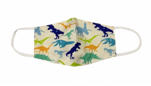 ORLY Youth Boys' Adjustable Safety & Protection Fabric Mask - Dinosaur Perspective: front
