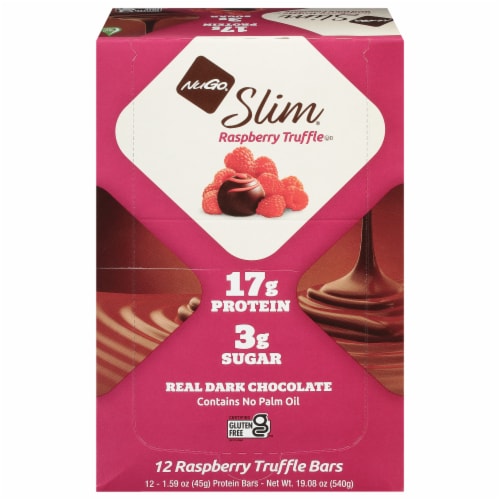 NuGo® Slim Raspberry Truffle Gluten Free Bars Perspective: front